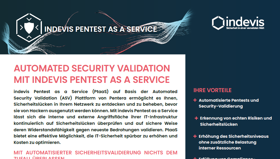 Datenblatt: indevis Pentest as a Service